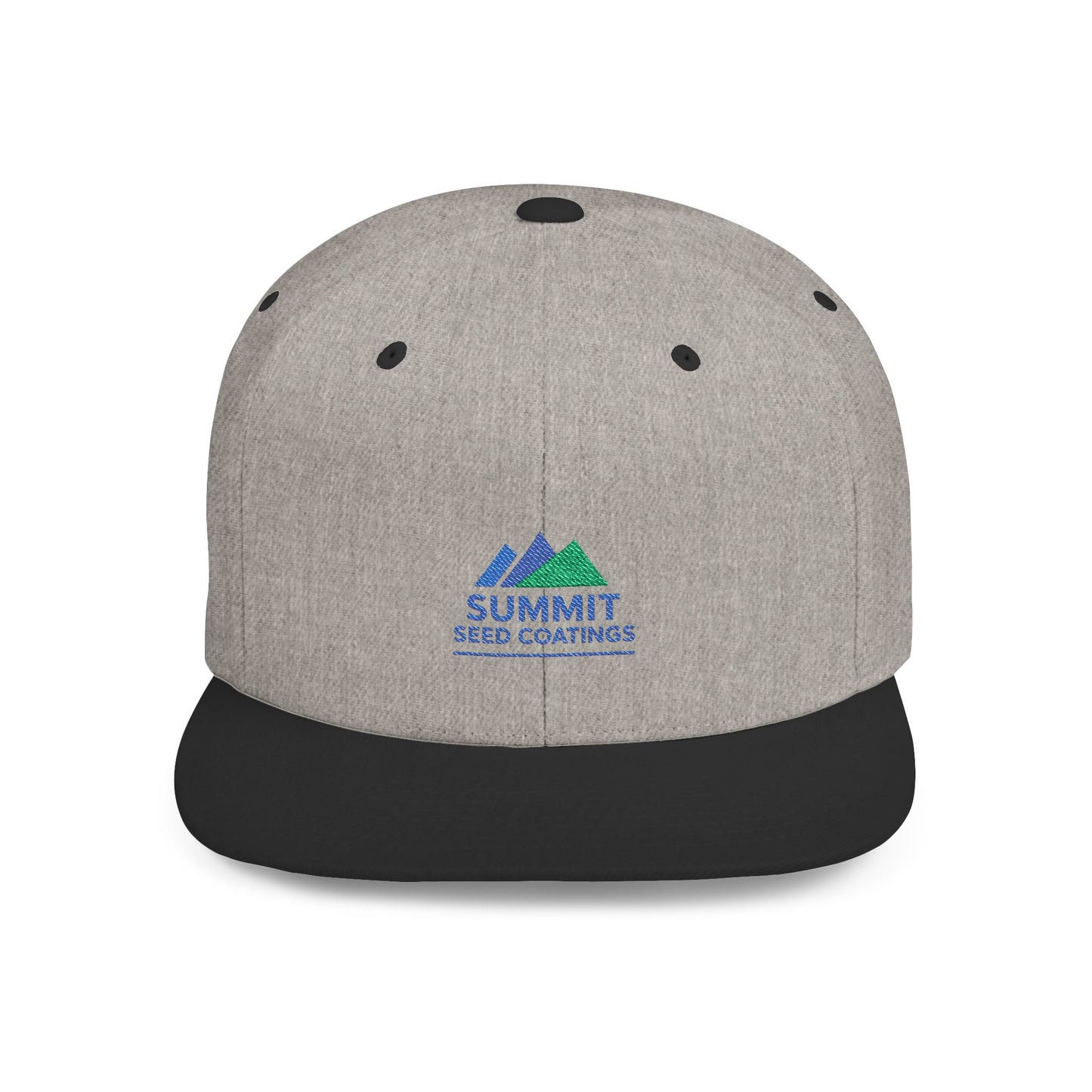 Summit Seed Coatings | Trendy Flat Bill Snapback Hat | Embroidered | Customizable Cap for Casual Style | Ideal for Outdoor Events