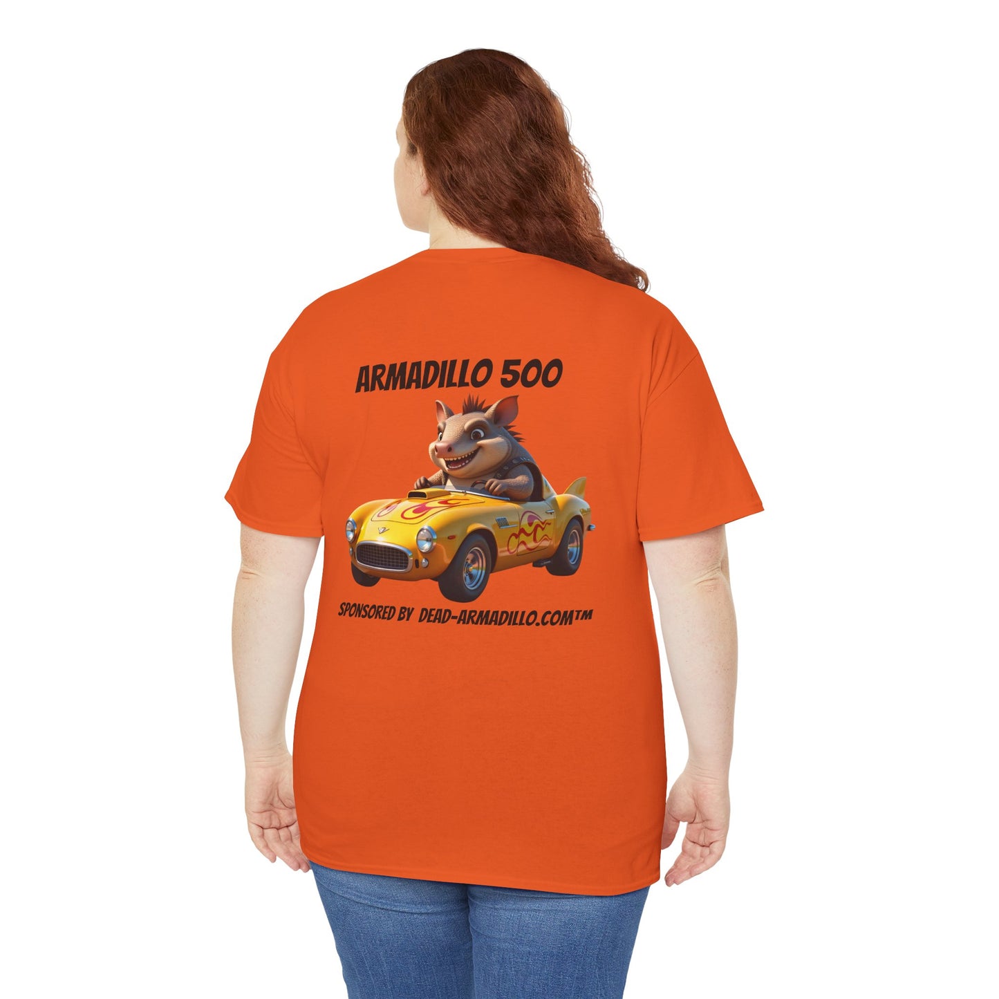 Dead-Armadillo.com | Car Racing Team | 2 Sided Tee Shirt | Black font