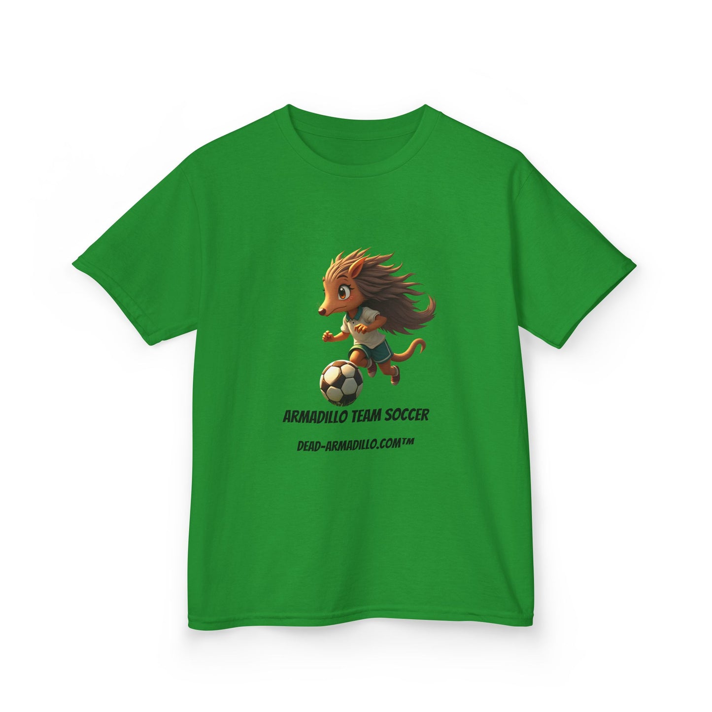 Kids Soccer T‑Shirt — Armadillo Team Soccer Cute Mascot Tee
