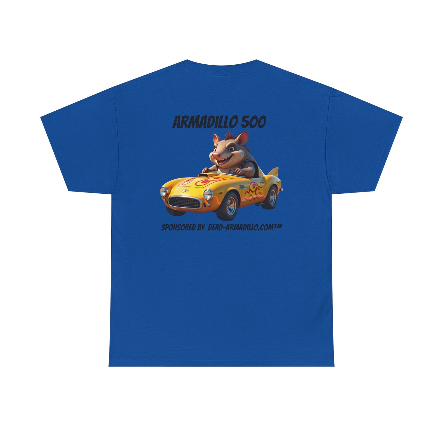 Dead-Armadillo.com | Car Racing Team | 2 Sided Tee Shirt | Black font