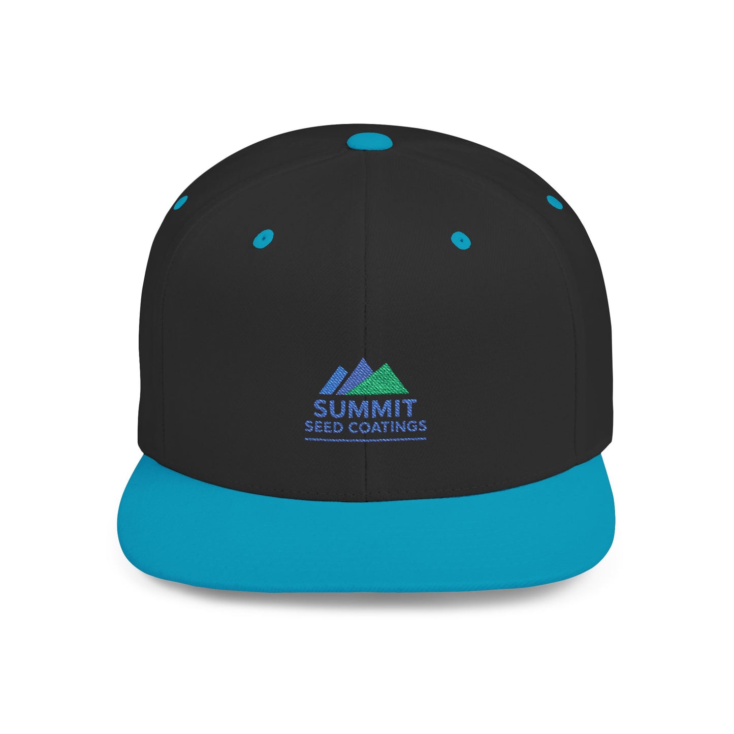 Summit Seed Coatings | Trendy Flat Bill Snapback Hat | Embroidered | Customizable Cap for Casual Style | Ideal for Outdoor Events
