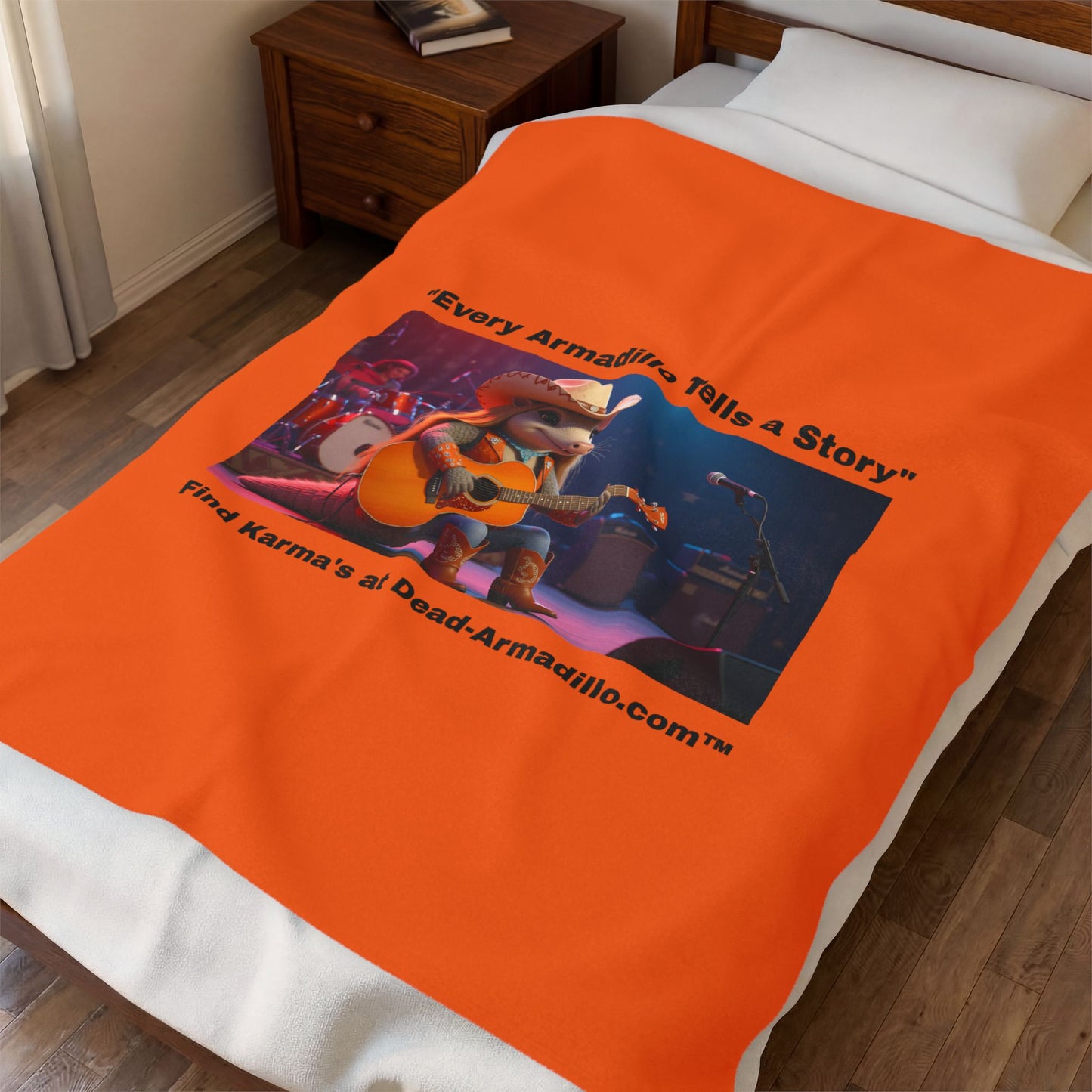 Karma "Our Headliner" | Concert Graphic Velveteen Throw Blanket | Dead-Armadillo.com™