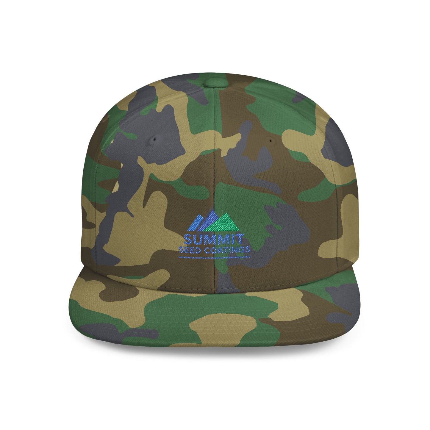 Summit Seed Coatings | Trendy Flat Bill Snapback Hat | Embroidered | Customizable Cap for Casual Style | Ideal for Outdoor Events