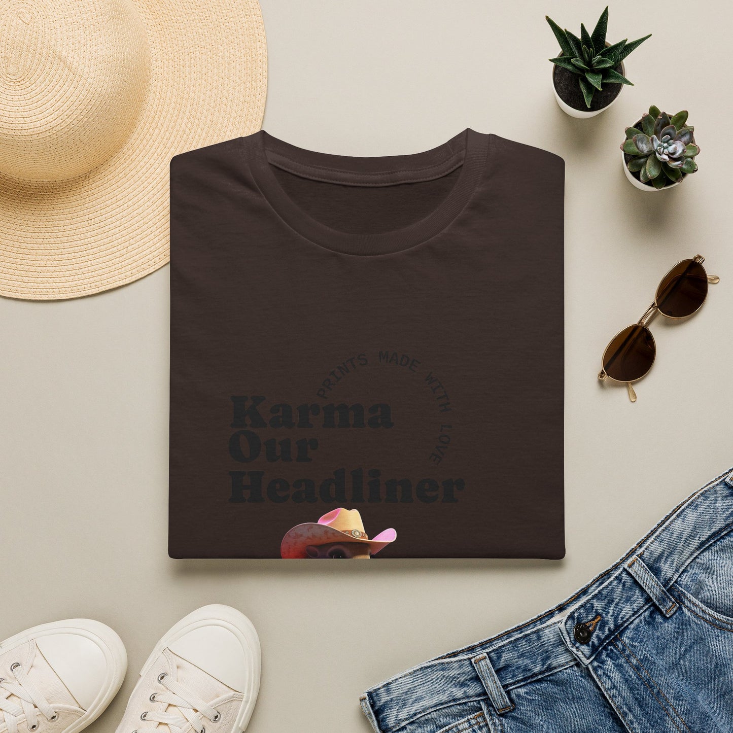 Karma "Our Headliner" | Playing Guitar Graphic Tee | Dead-Armadillo.com™