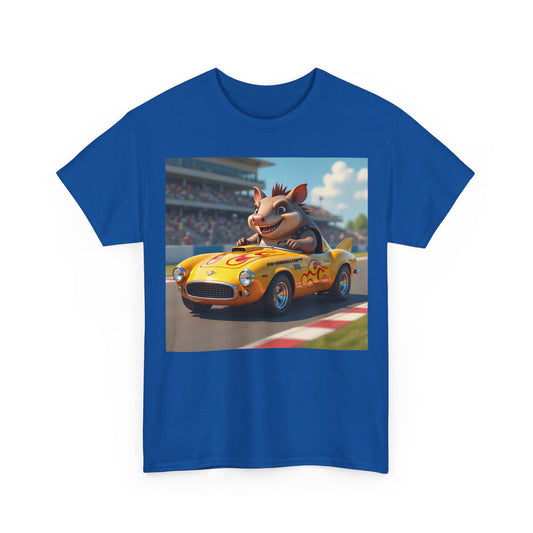 Cute Armadillo in Racing Car | Kids Sizing | Armadillo Racing | 2 sided Print  Tee | Dead-Armadillo.com