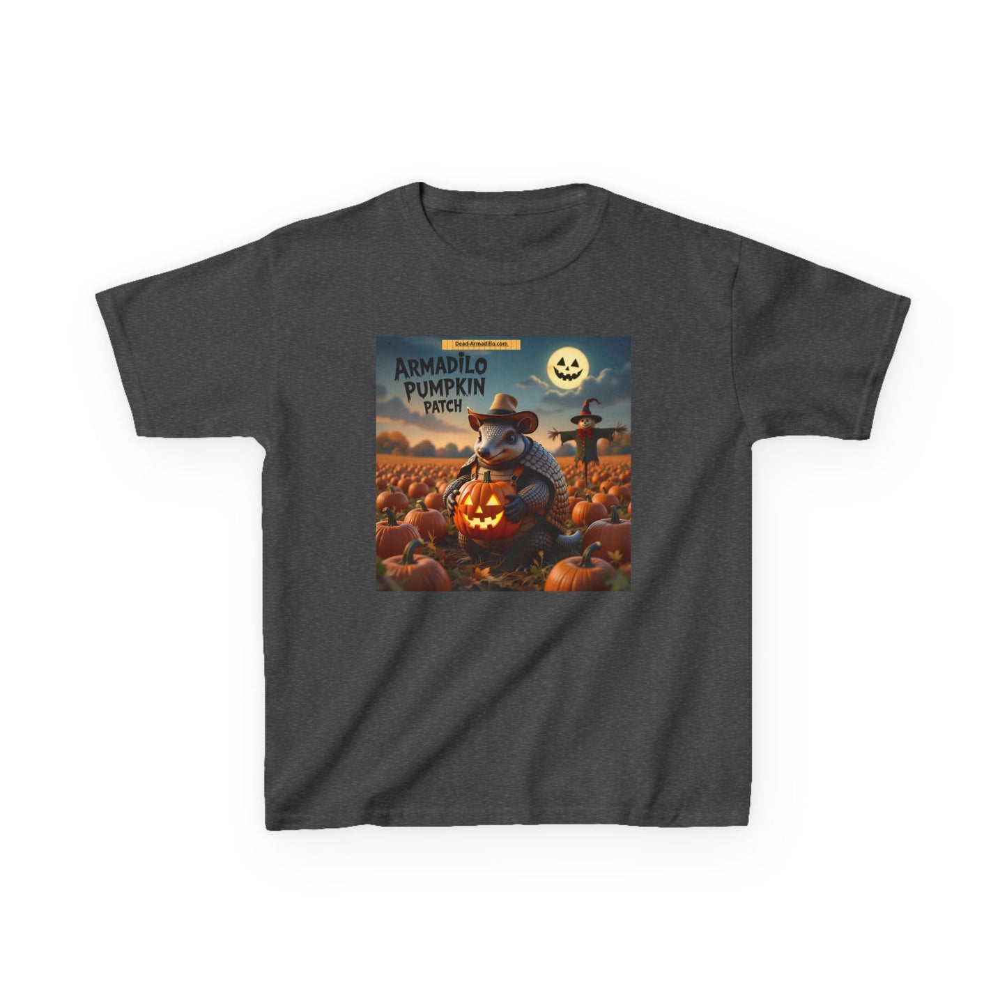 "Halloween Armadillo Pumpkin Kids Tee | Halloween Shirt | Kids Spooky Tee | Fall Clothing | Halloween Costume Shirt"