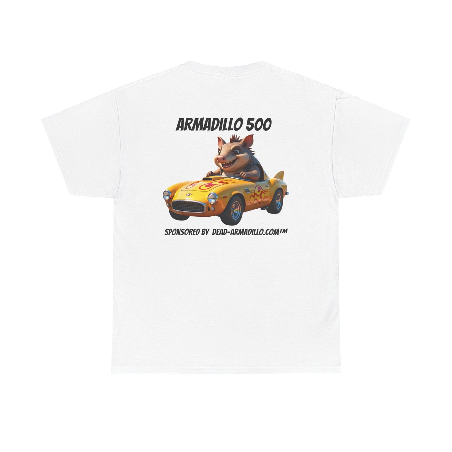 Dead-Armadillo.com | Car Racing Team | 2 Sided Tee Shirt | Black font