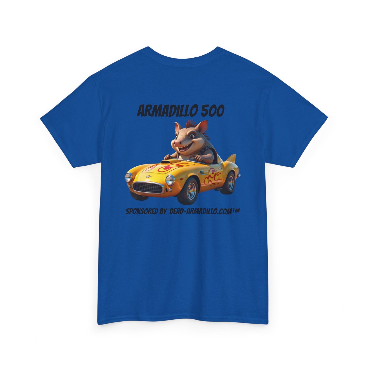 Dead-Armadillo.com | Car Racing Team | 2 Sided Tee Shirt | Black font