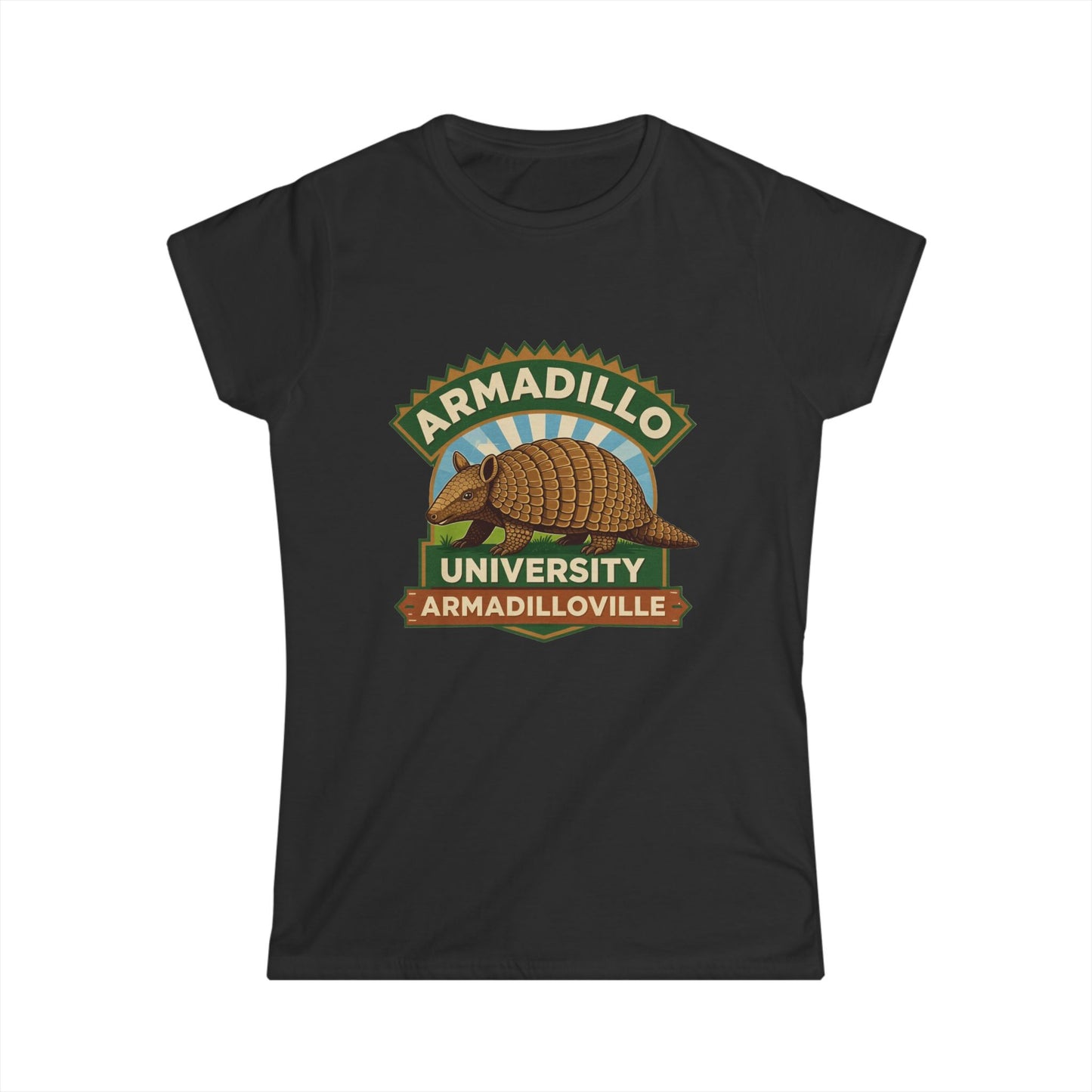 Women's | Teen's | Armadillo University Tee | Armadilloville | Custom Armadillo | College Shirt