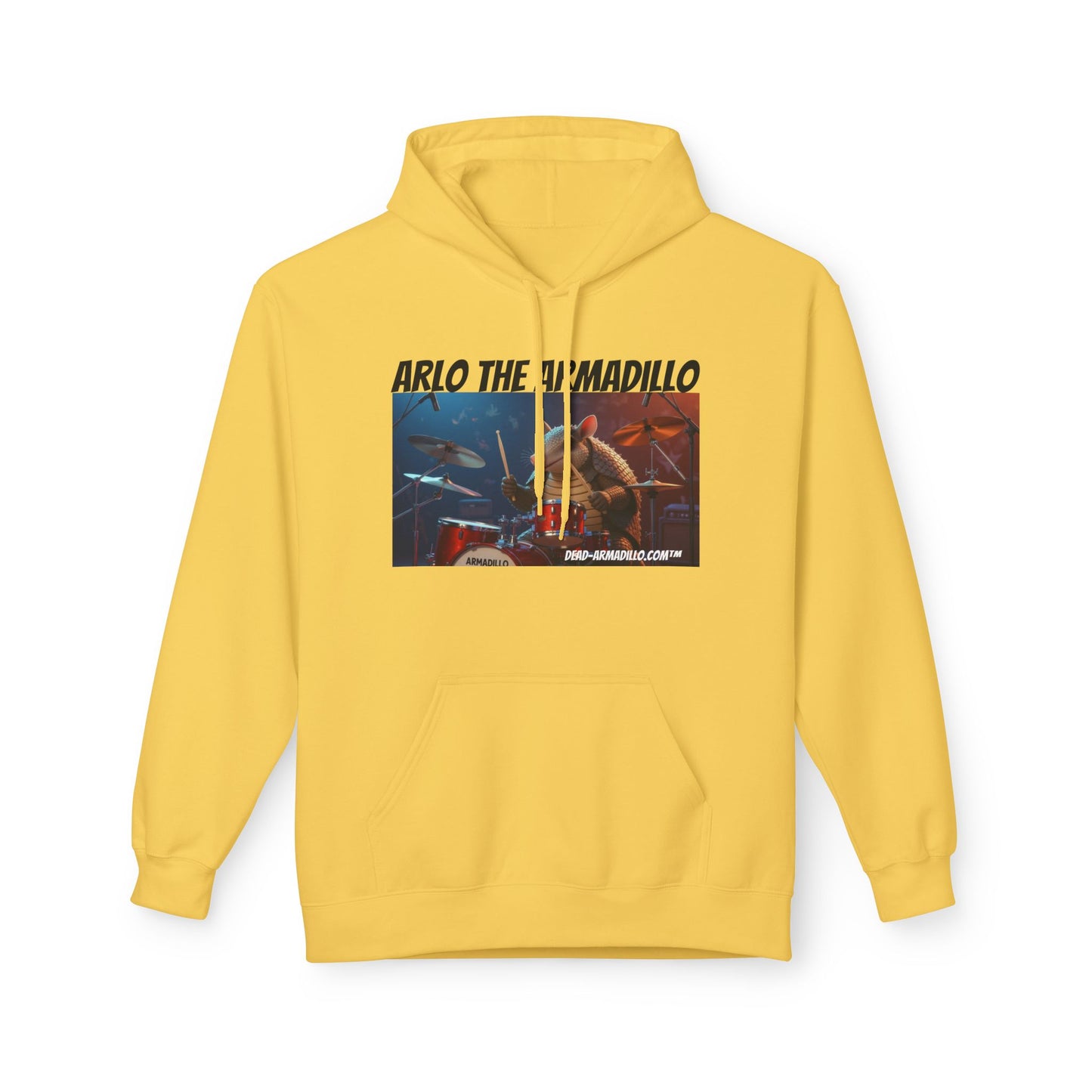 Arlo the Armadillo | Official Mascot of  Dead-Armadillo.com™  | Unisex Midweight Softstyle Fleece Hoodie | Quirky Whimsical