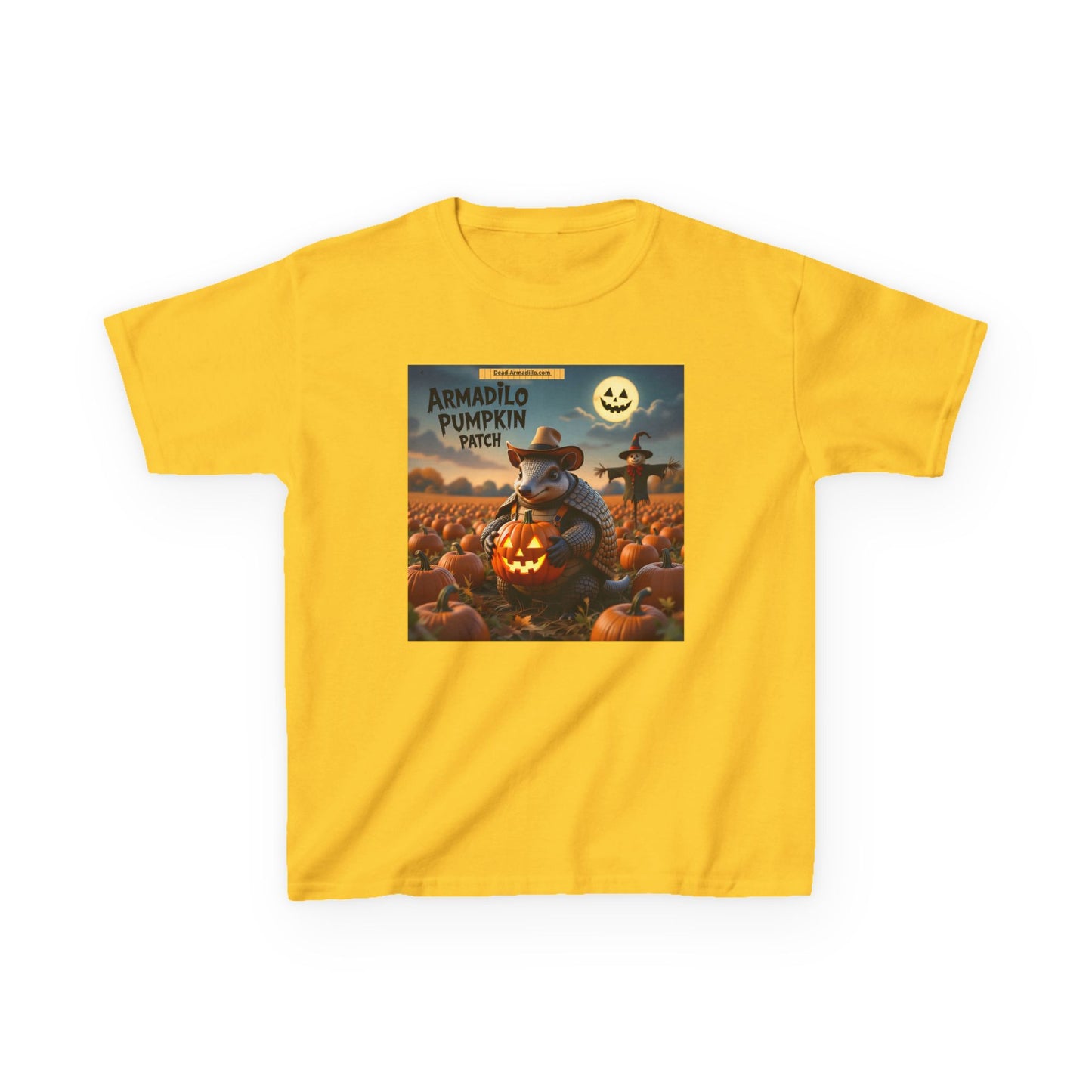 "Halloween Armadillo Pumpkin Kids Tee | Halloween Shirt | Kids Spooky Tee | Fall Clothing | Halloween Costume Shirt"