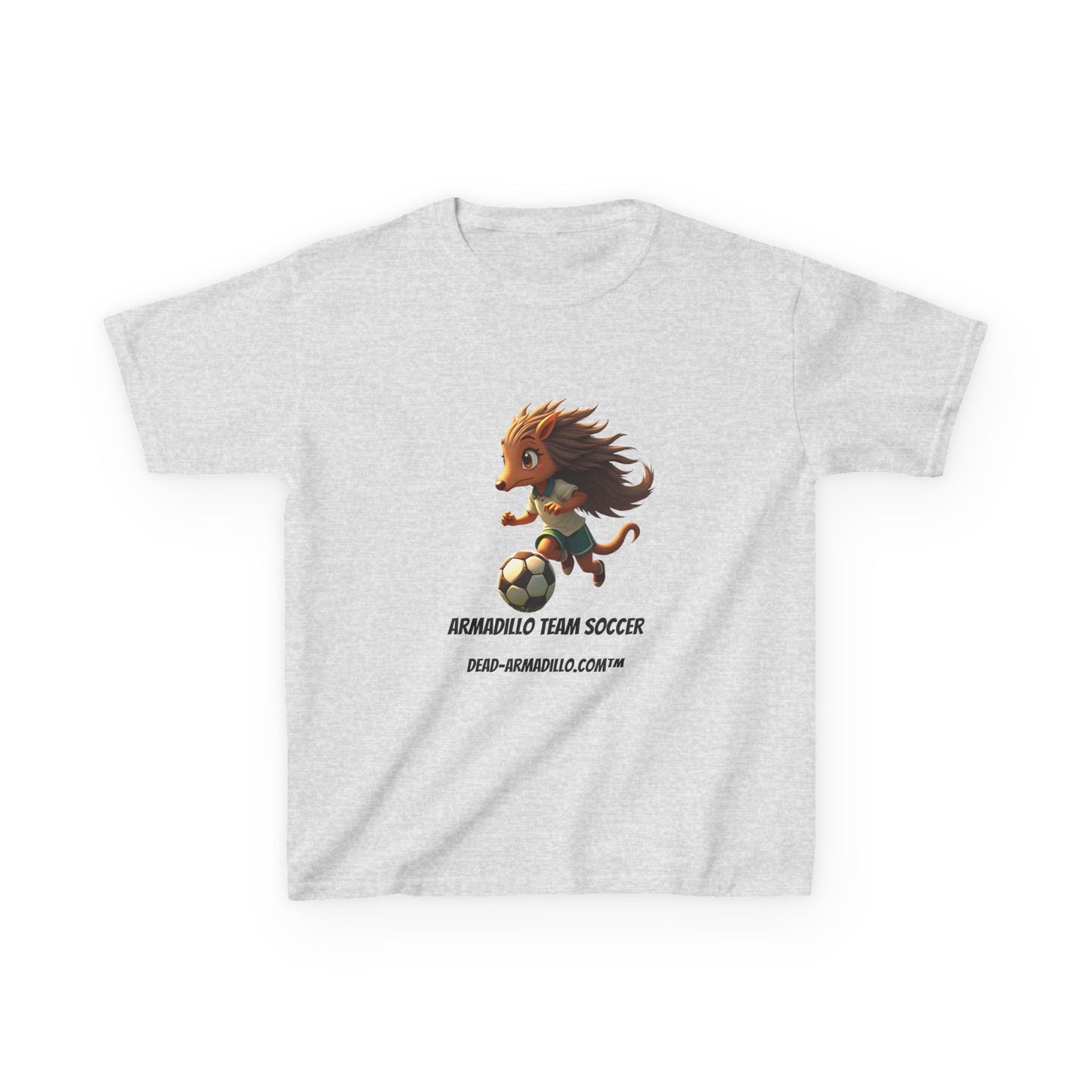 Kids Soccer T‑Shirt — Armadillo Team Soccer Cute Mascot Tee