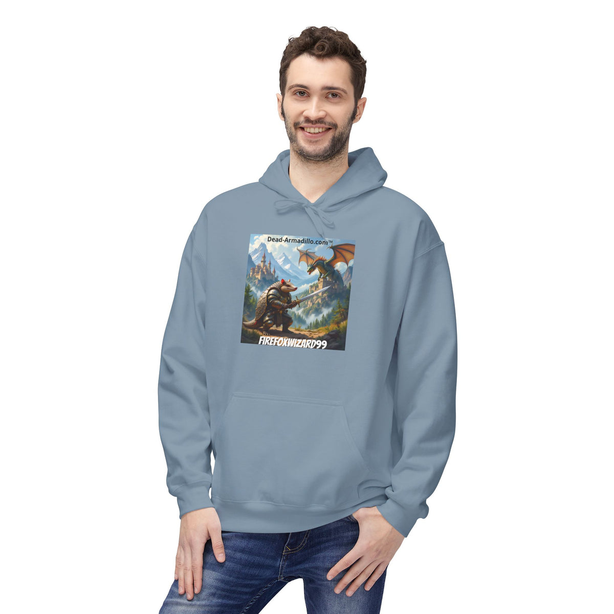 Arlo the Armadillo Dragon Slayer Hoodie — Personalized with Your Gamer Name