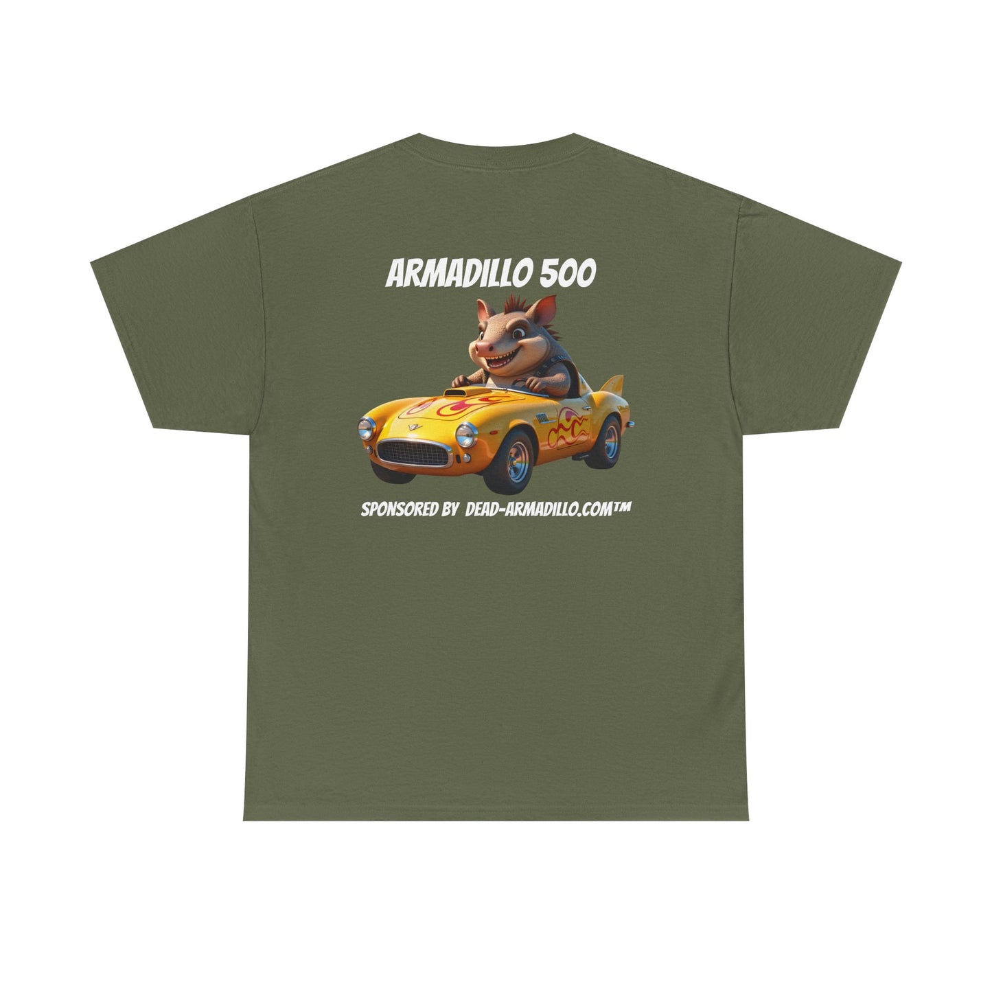 Dead-Armadillo.com | Car Racing Team | 2 Sided Tee Shirt | in White Font