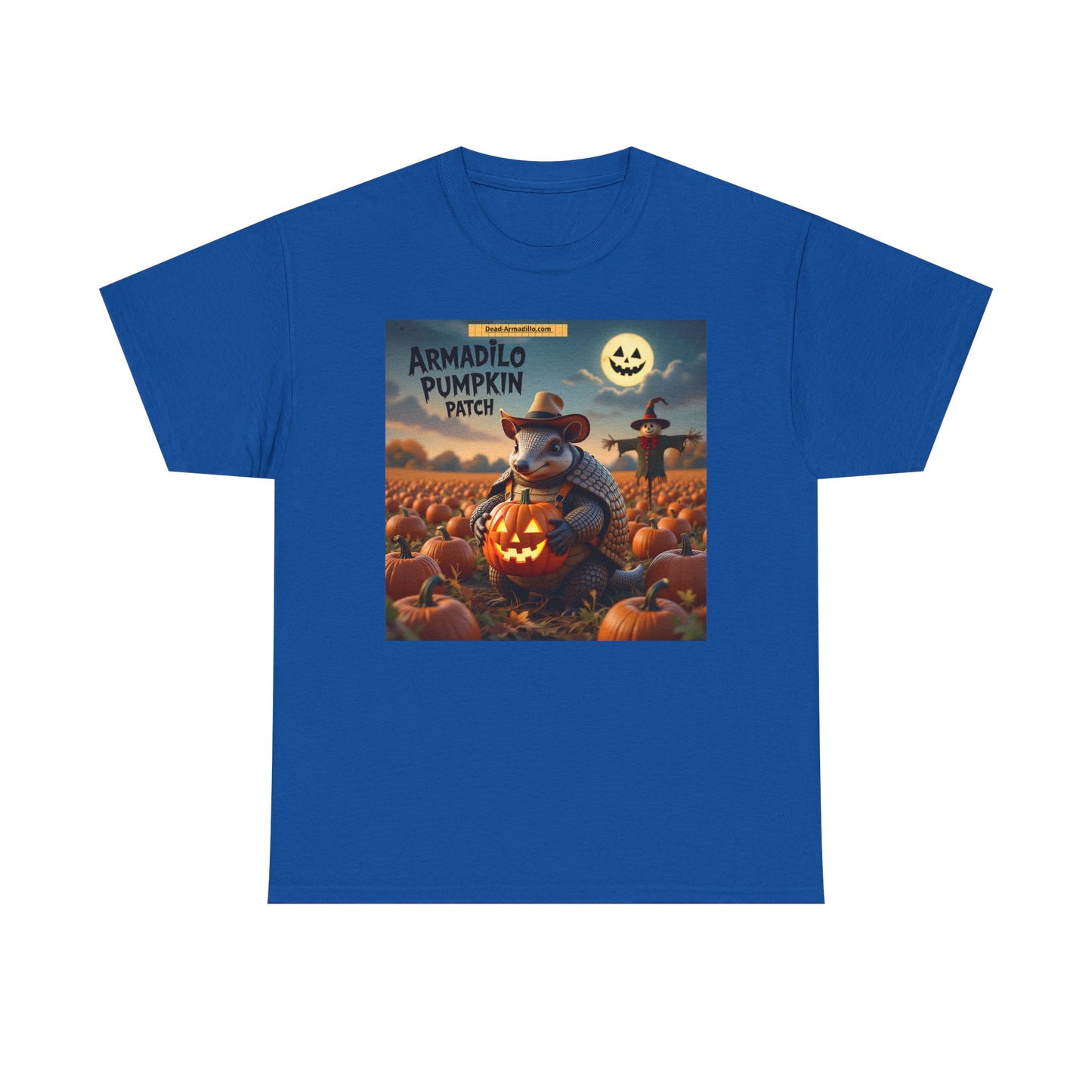"Cute Armadillo Pumpkin Patch Unisex Heavy Cotton Tee | Fall Apparel | Halloween T-Shirt | Autumn Fashion | Cute Animal Shirt"