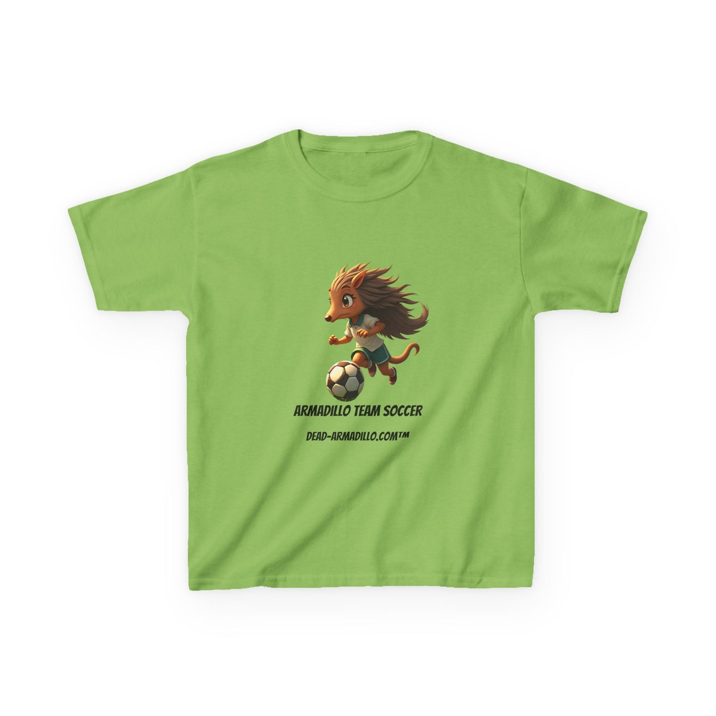 Kids Soccer T‑Shirt — Armadillo Team Soccer Cute Mascot Tee