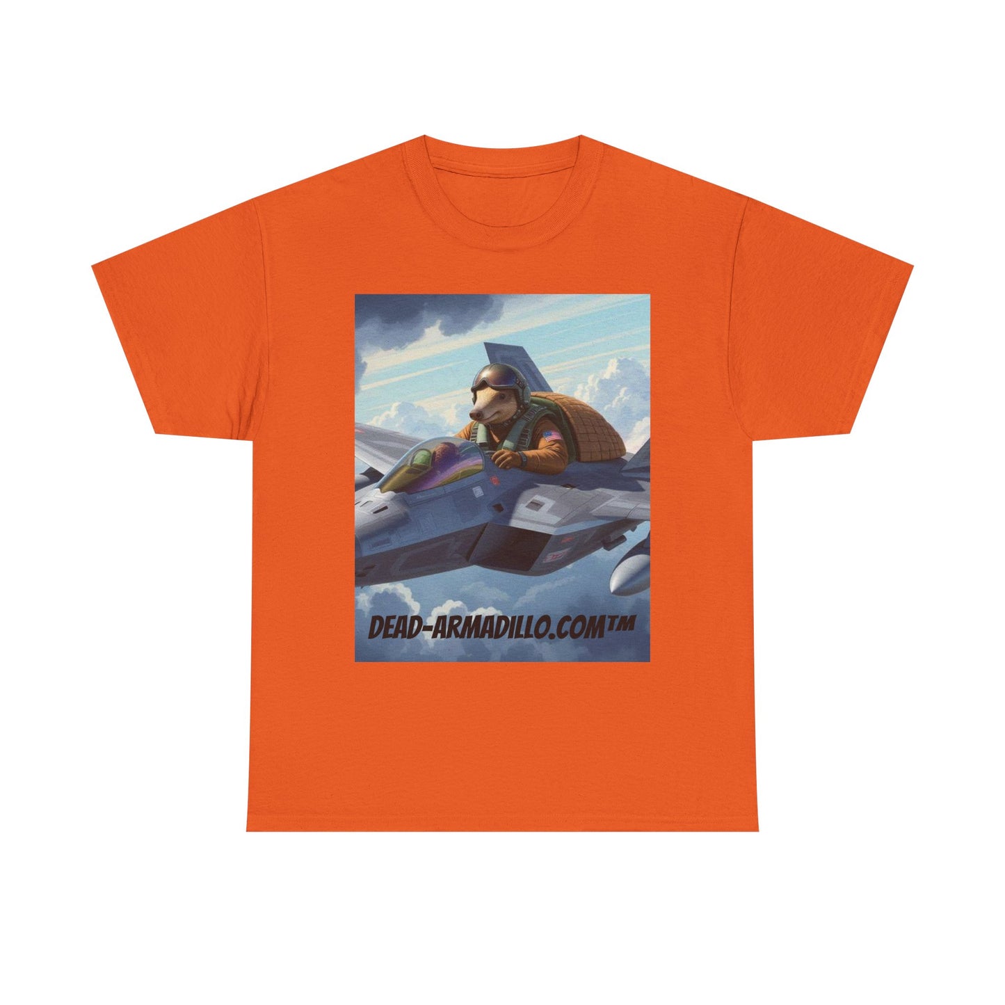 "Aviator Tee | Armadillo Flying a Jet Plane | Custom made by Dead-Armadillo.com™ | Clouds Zoom | Wild Blue Yonder"