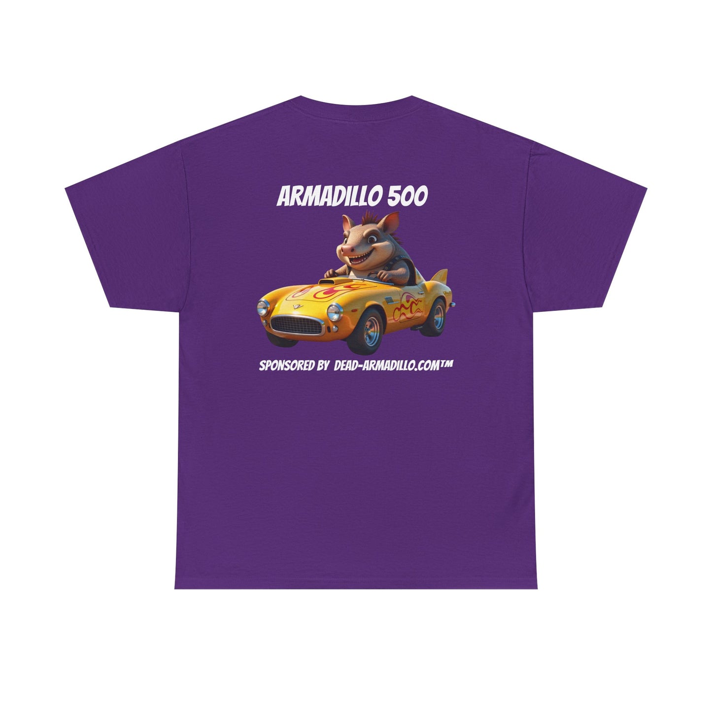 Dead-Armadillo.com | Car Racing Team | 2 Sided Tee Shirt | in White Font