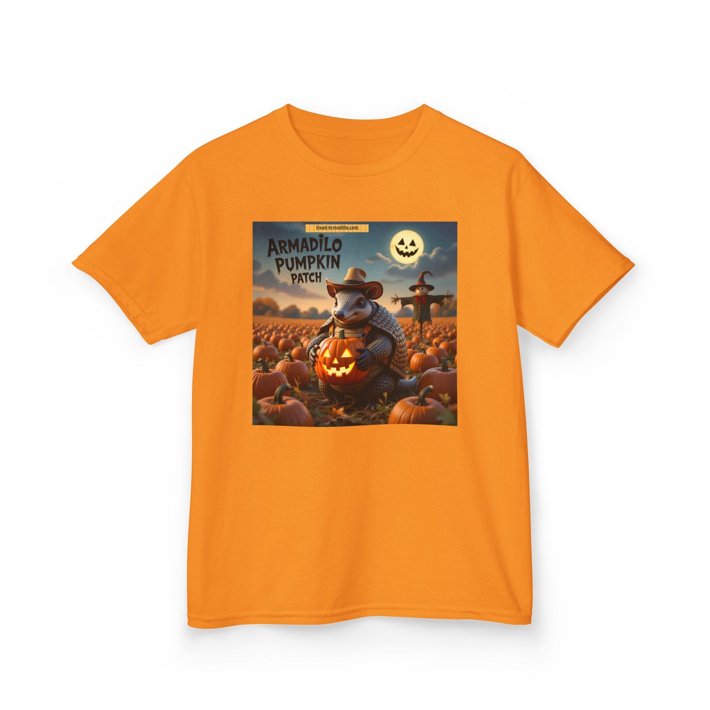 "Halloween Armadillo Pumpkin Kids Tee | Halloween Shirt | Kids Spooky Tee | Fall Clothing | Halloween Costume Shirt"