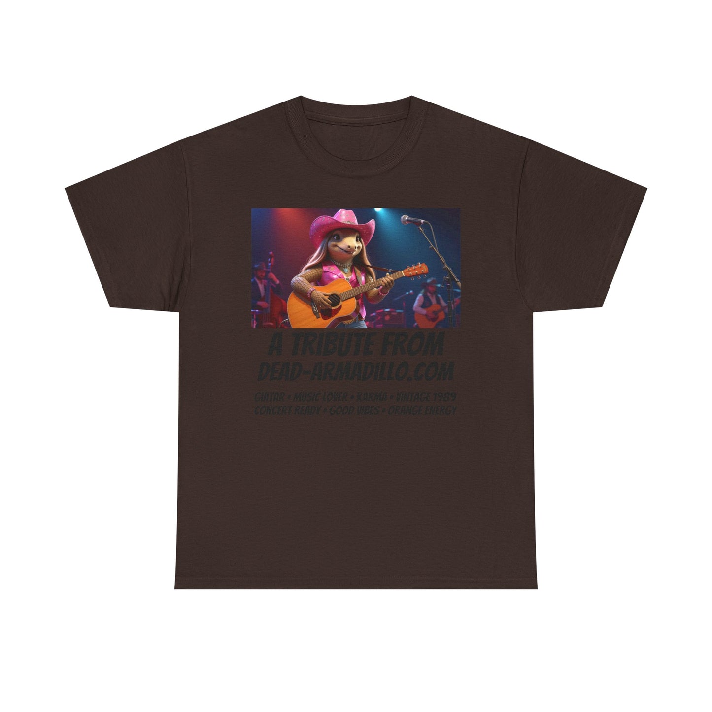 "Armadillo playing the Guitar | Tribute | Karma | Swifties | World Tour | Orange | Fun Graphic Design | Perfect for Casual Wear | Music Lovers | Concerts | Gift for Friends"