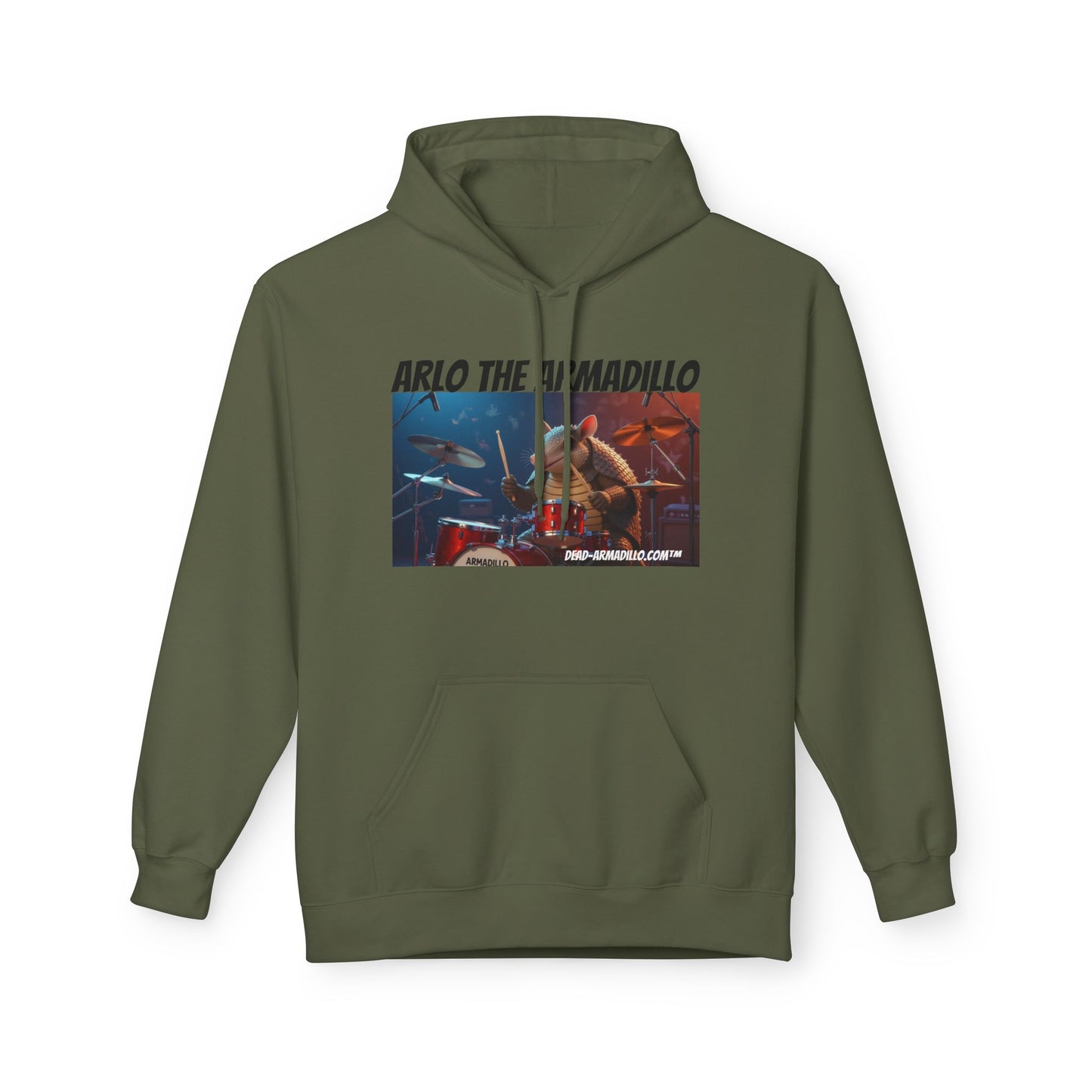 Arlo the Armadillo | Official Mascot of  Dead-Armadillo.com™  | Unisex Midweight Softstyle Fleece Hoodie | Quirky Whimsical