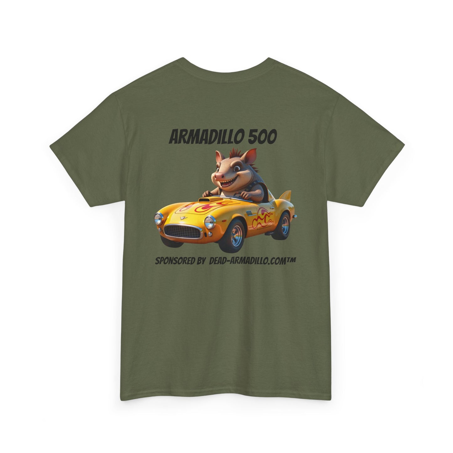 Dead-Armadillo.com | Car Racing Team | 2 Sided Tee Shirt | Black font