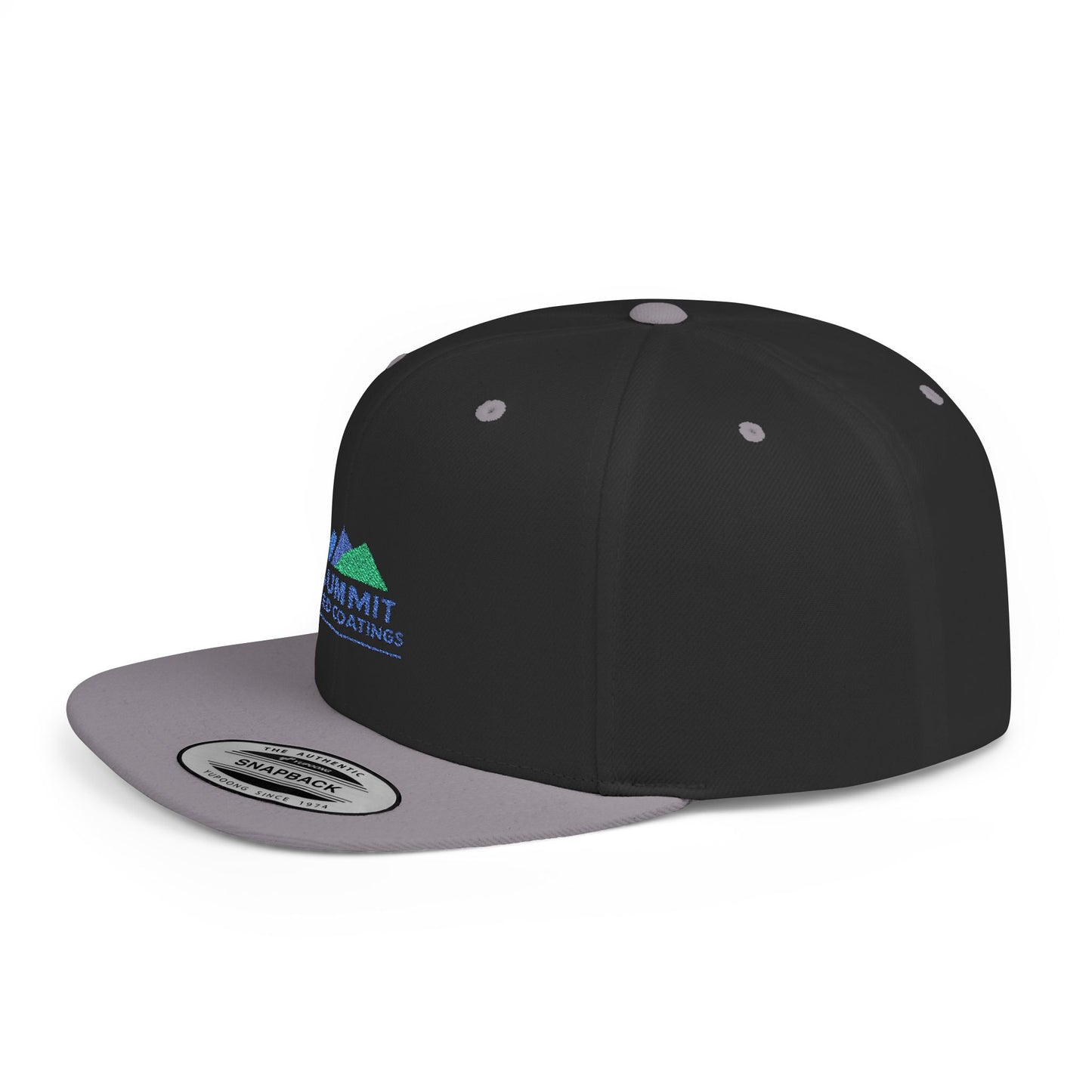 Summit Seed Coatings | Trendy Flat Bill Snapback Hat | Embroidered | Customizable Cap for Casual Style | Ideal for Outdoor Events