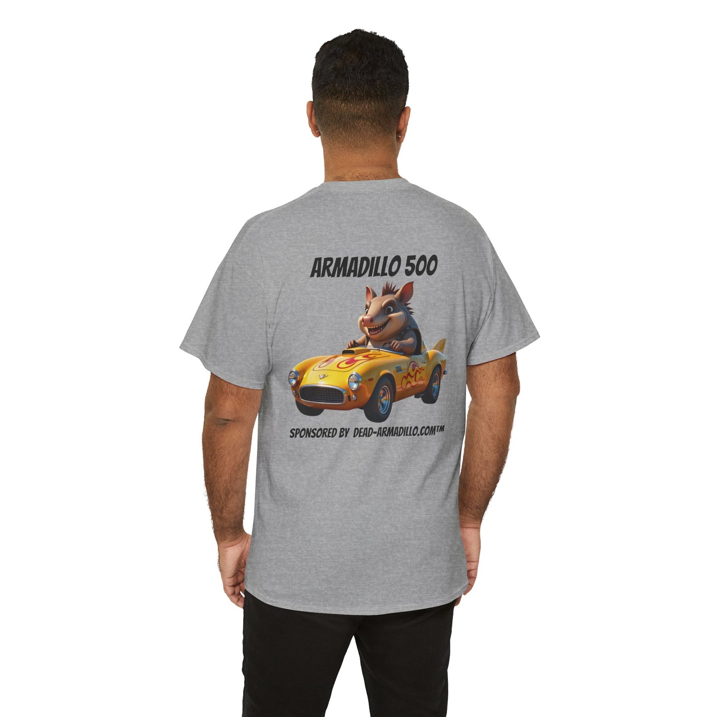 Dead-Armadillo.com | Car Racing Team | 2 Sided Tee Shirt | Black font