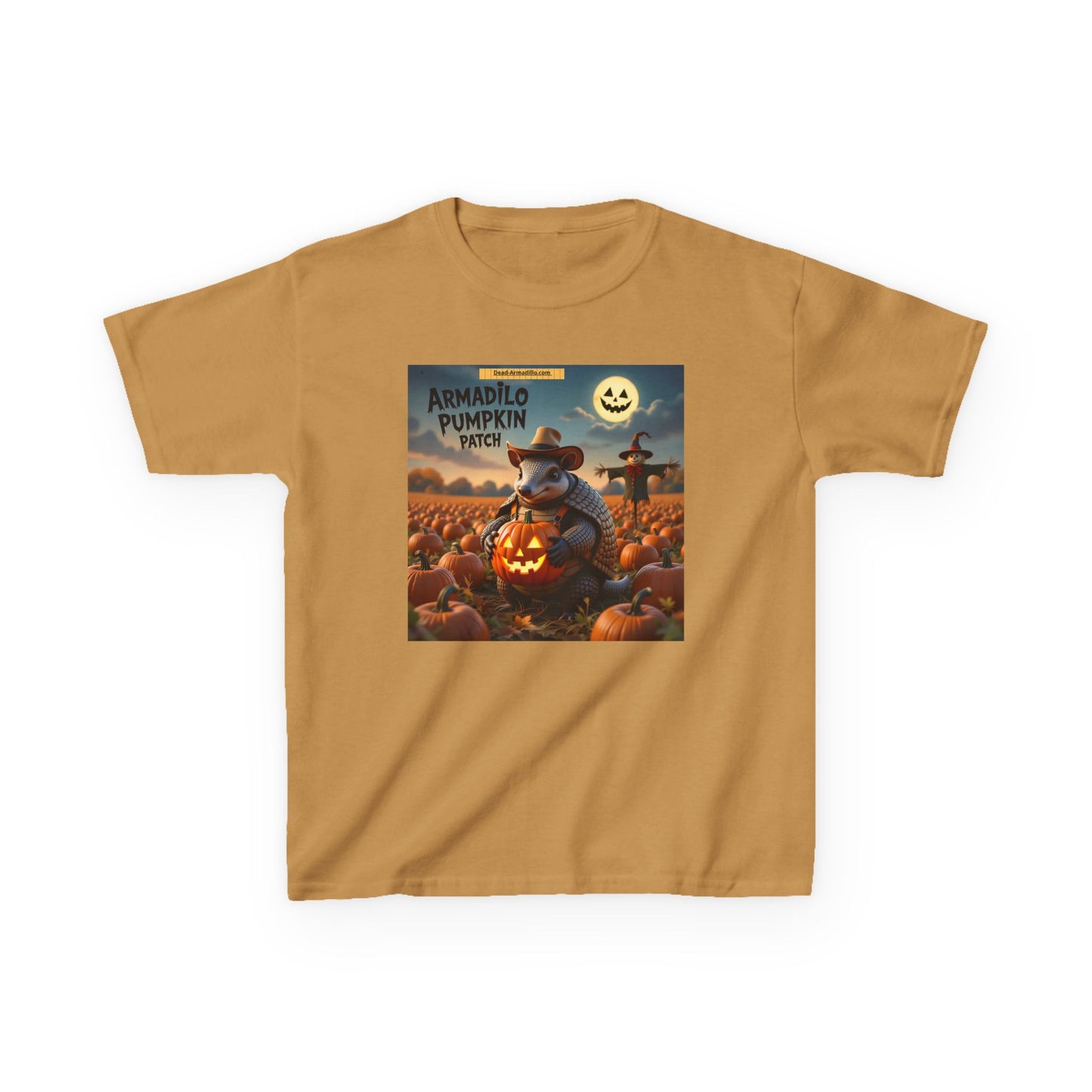 "Halloween Armadillo Pumpkin Kids Tee | Halloween Shirt | Kids Spooky Tee | Fall Clothing | Halloween Costume Shirt"