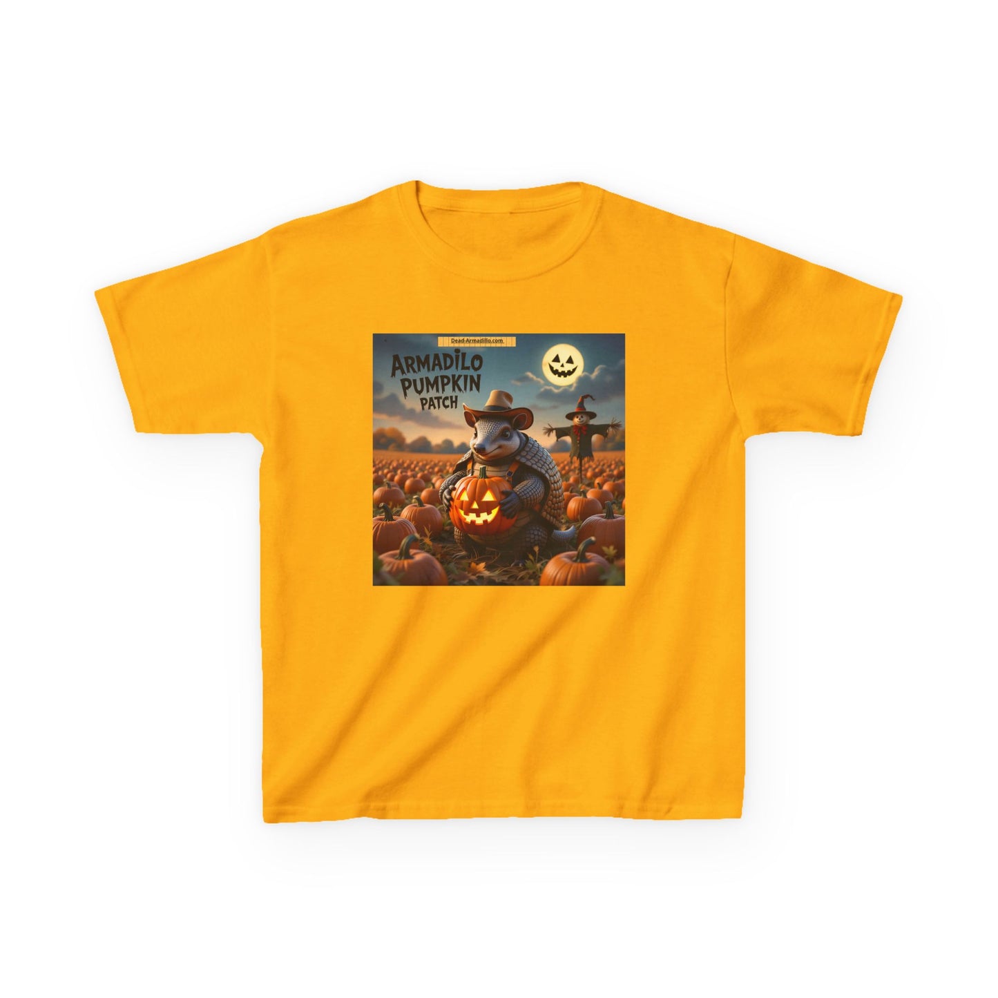 "Halloween Armadillo Pumpkin Kids Tee | Halloween Shirt | Kids Spooky Tee | Fall Clothing | Halloween Costume Shirt"