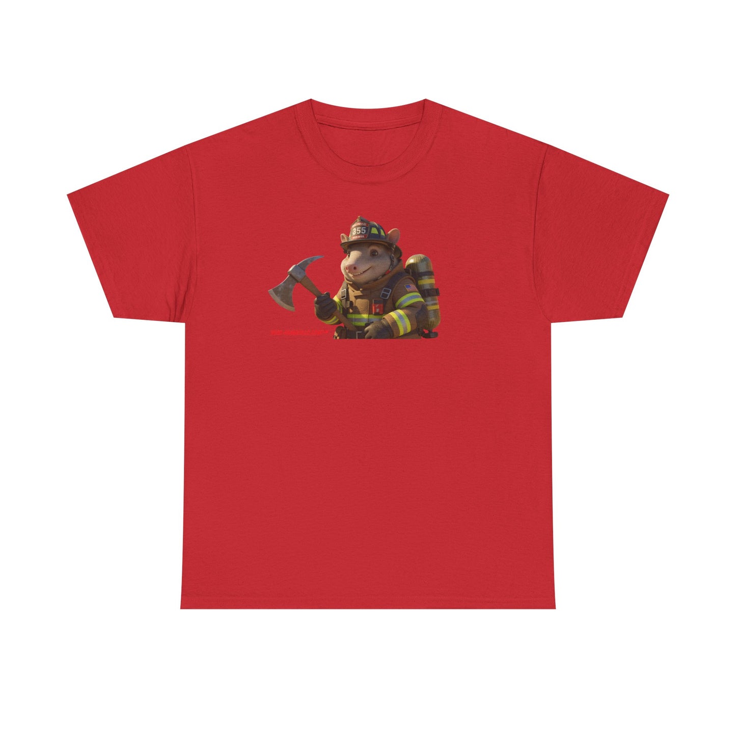 Firefighter Animal Tee, Cute Animal Graphic Tee, Unisex Heavy Cotton Shirt, Fun Animal T-Shirt, Gift for Kids, Casual Wear