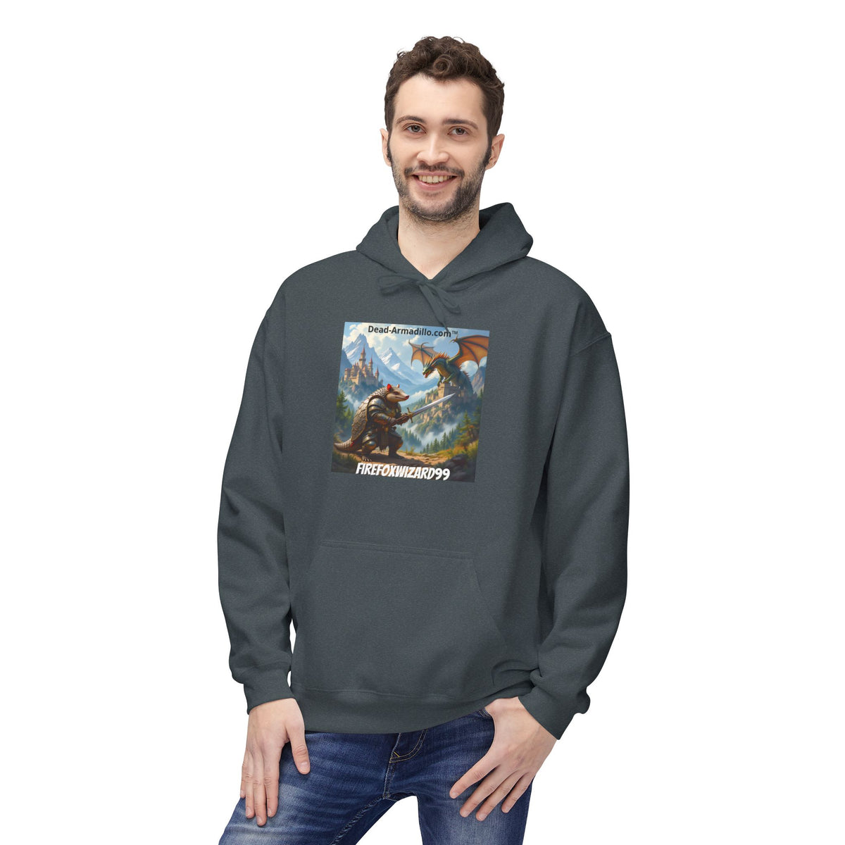 Arlo the Armadillo Dragon Slayer Hoodie — Personalized with Your Gamer Name