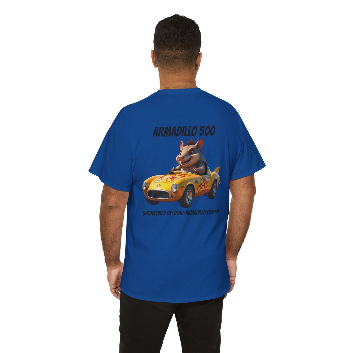 Dead-Armadillo.com | Car Racing Team | 2 Sided Tee Shirt | Black font
