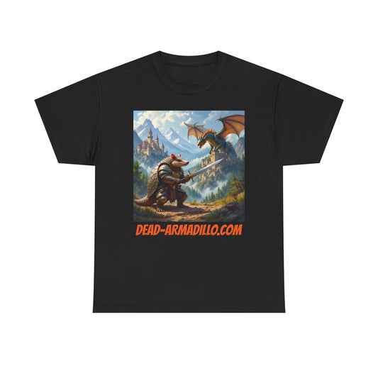 Fantasy Battle Tee | Unisex Heavy Cotton T-Shirt | with Dragon and Warrior Design | Perfect for Gamers | Fantasy Lovers | Casual Wear| Gifts