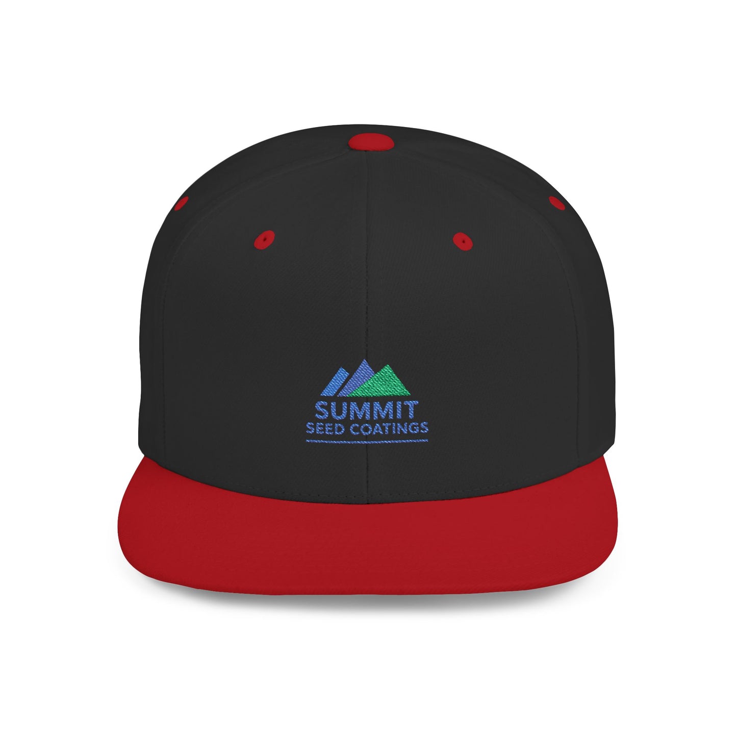 Summit Seed Coatings | Trendy Flat Bill Snapback Hat | Embroidered | Customizable Cap for Casual Style | Ideal for Outdoor Events