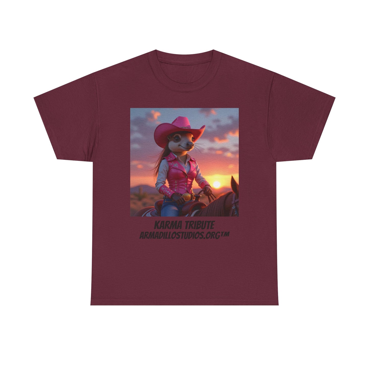 "Armadillo Vaquera" | Camiseta al atardecer | Su Edición | Camiseta Casual | Camiseta Estilo Oeste | Regalo para Amantes de los Animales | Camiseta Divertida con Estampado | Ropa de Diario