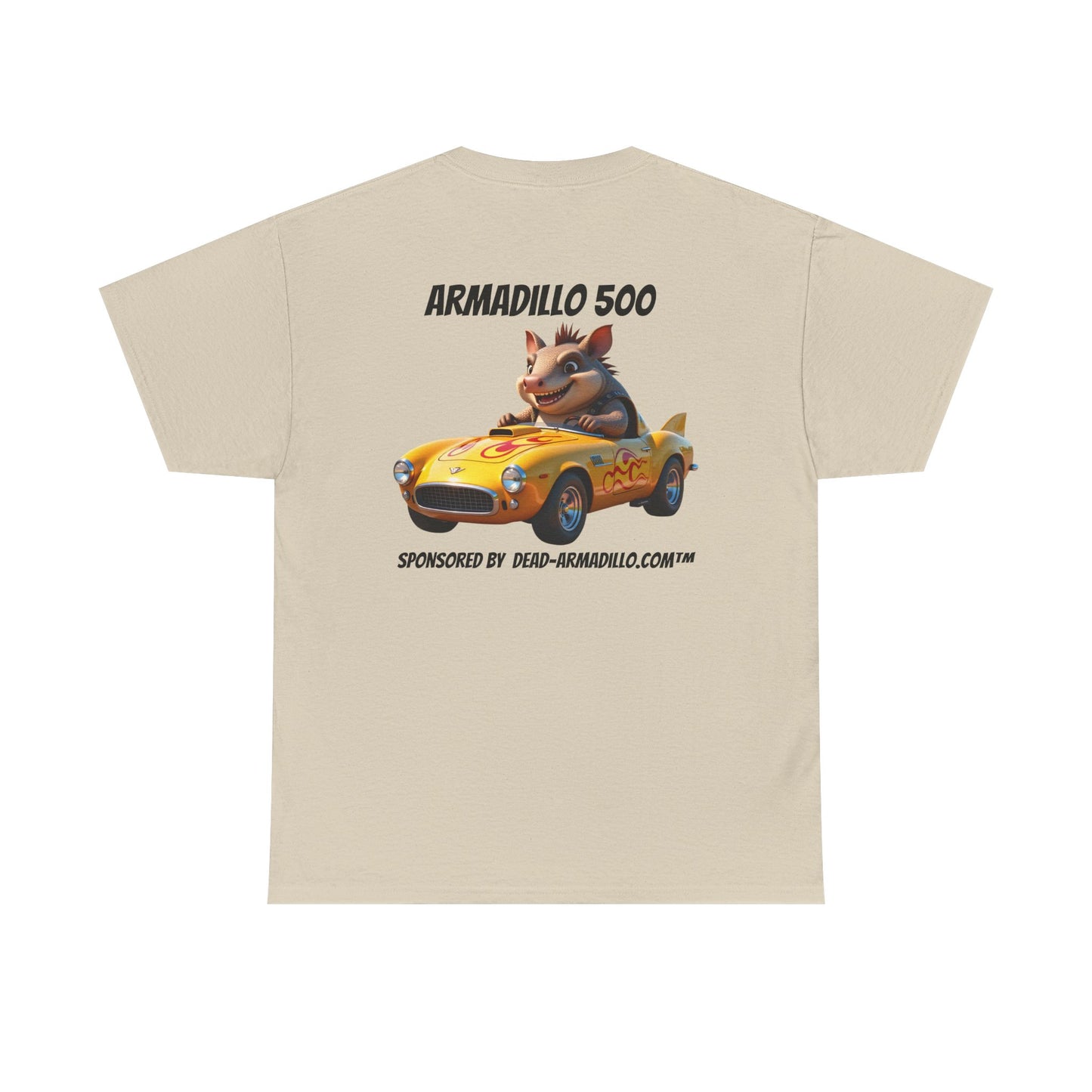 Dead-Armadillo.com | Car Racing Team | 2 Sided Tee Shirt | Black font