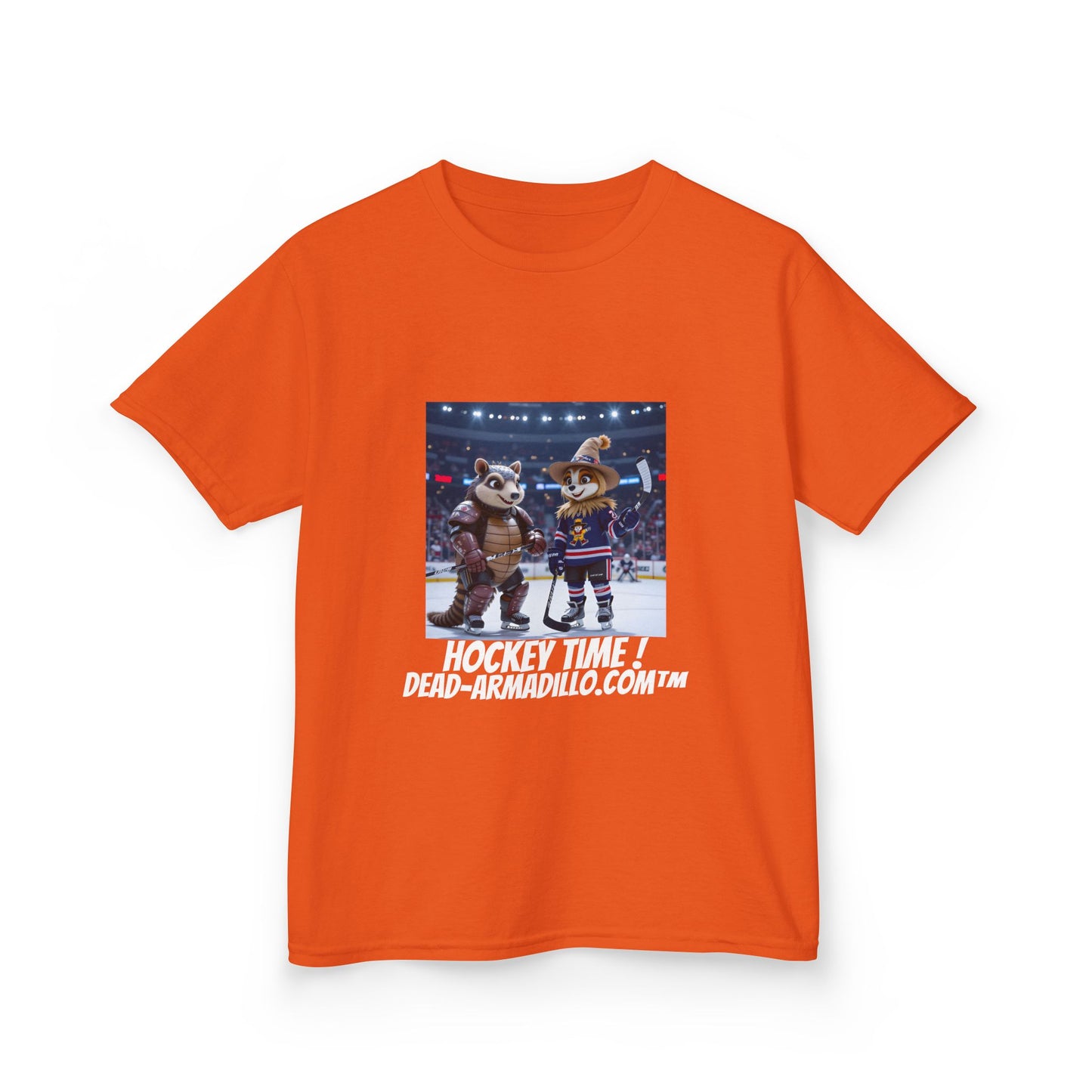 Kids Mascot Hockey T‑Shirt — Friendly Arena Mascots - Corporate Sponsor - for Bison Ice Sports Association - BISA