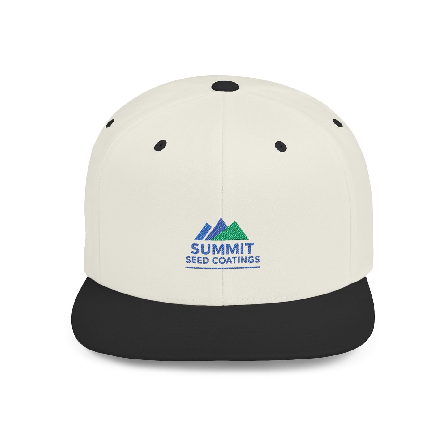 Summit Seed Coatings | Trendy Flat Bill Snapback Hat | Embroidered | Customizable Cap for Casual Style | Ideal for Outdoor Events