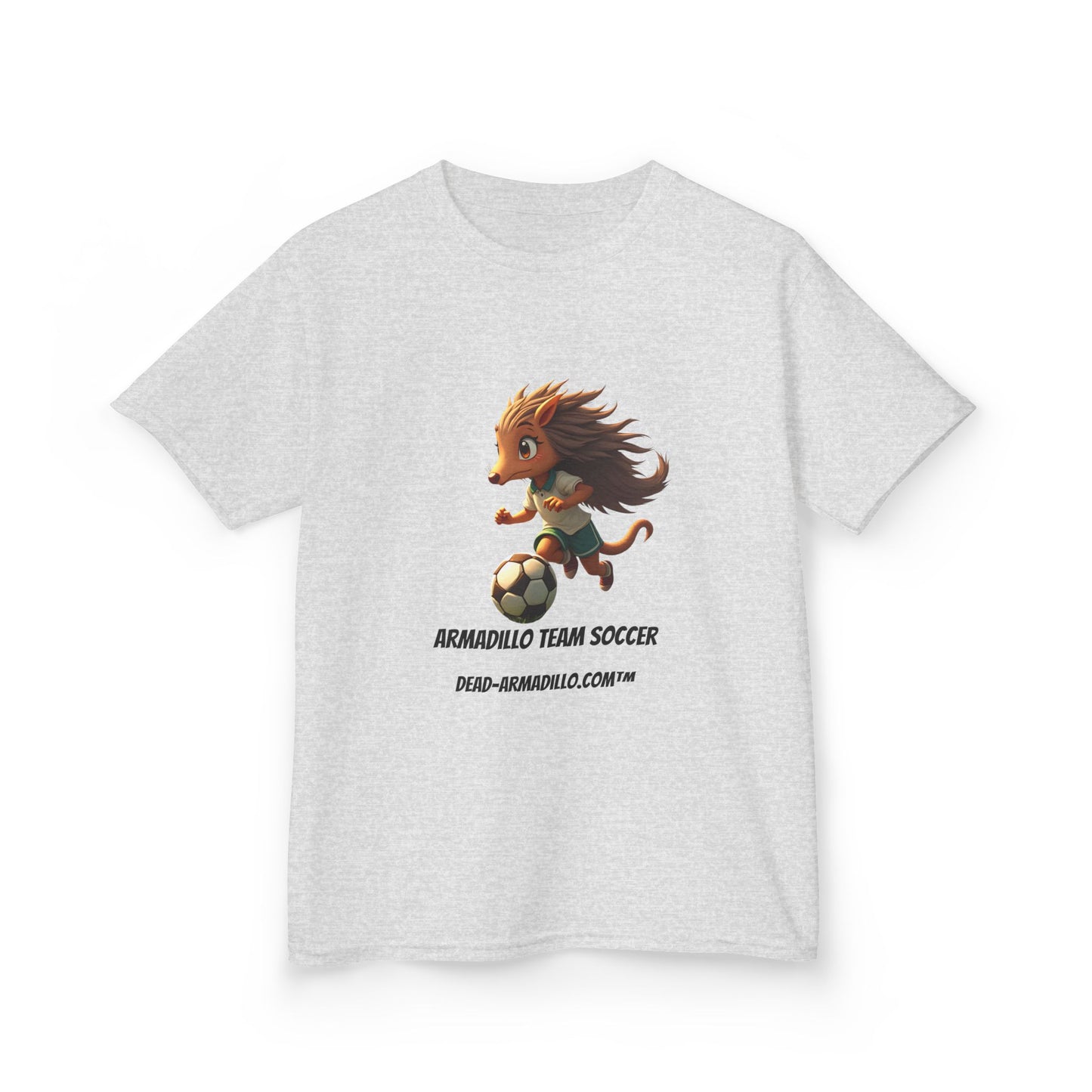 Kids Soccer T‑Shirt — Armadillo Team Soccer Cute Mascot Tee