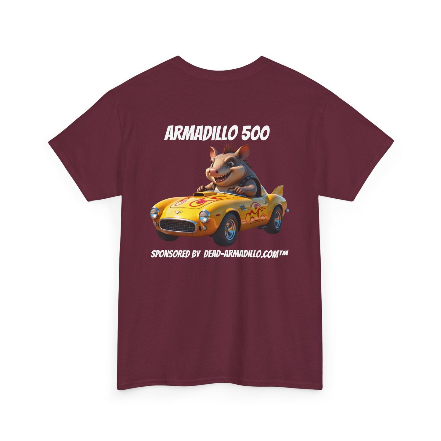 Dead-Armadillo.com | Car Racing Team | 2 Sided Tee Shirt | in White Font