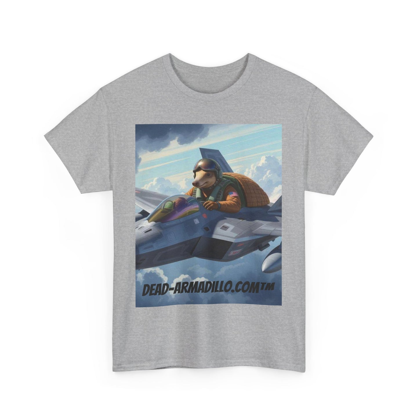 "Aviator Tee | Armadillo Flying a Jet Plane | Custom made by Dead-Armadillo.com™ | Clouds Zoom | Wild Blue Yonder"
