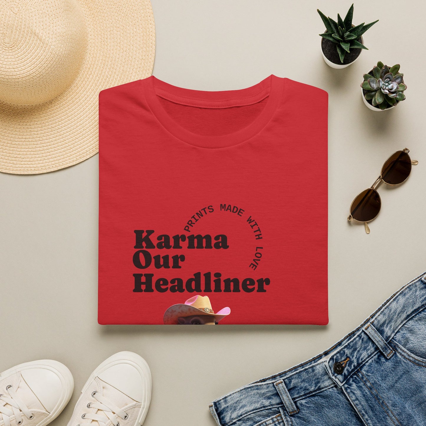 Karma "Our Headliner" | Playing Guitar Graphic Tee | Dead-Armadillo.com™