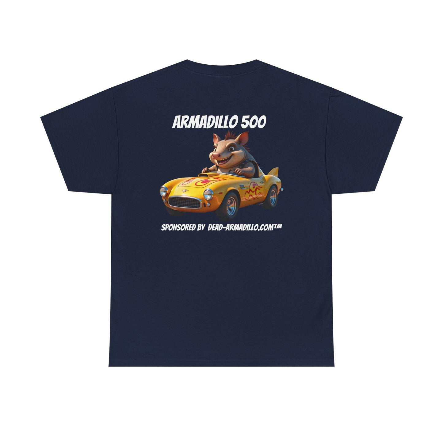 Dead-Armadillo.com | Car Racing Team | 2 Sided Tee Shirt | in White Font