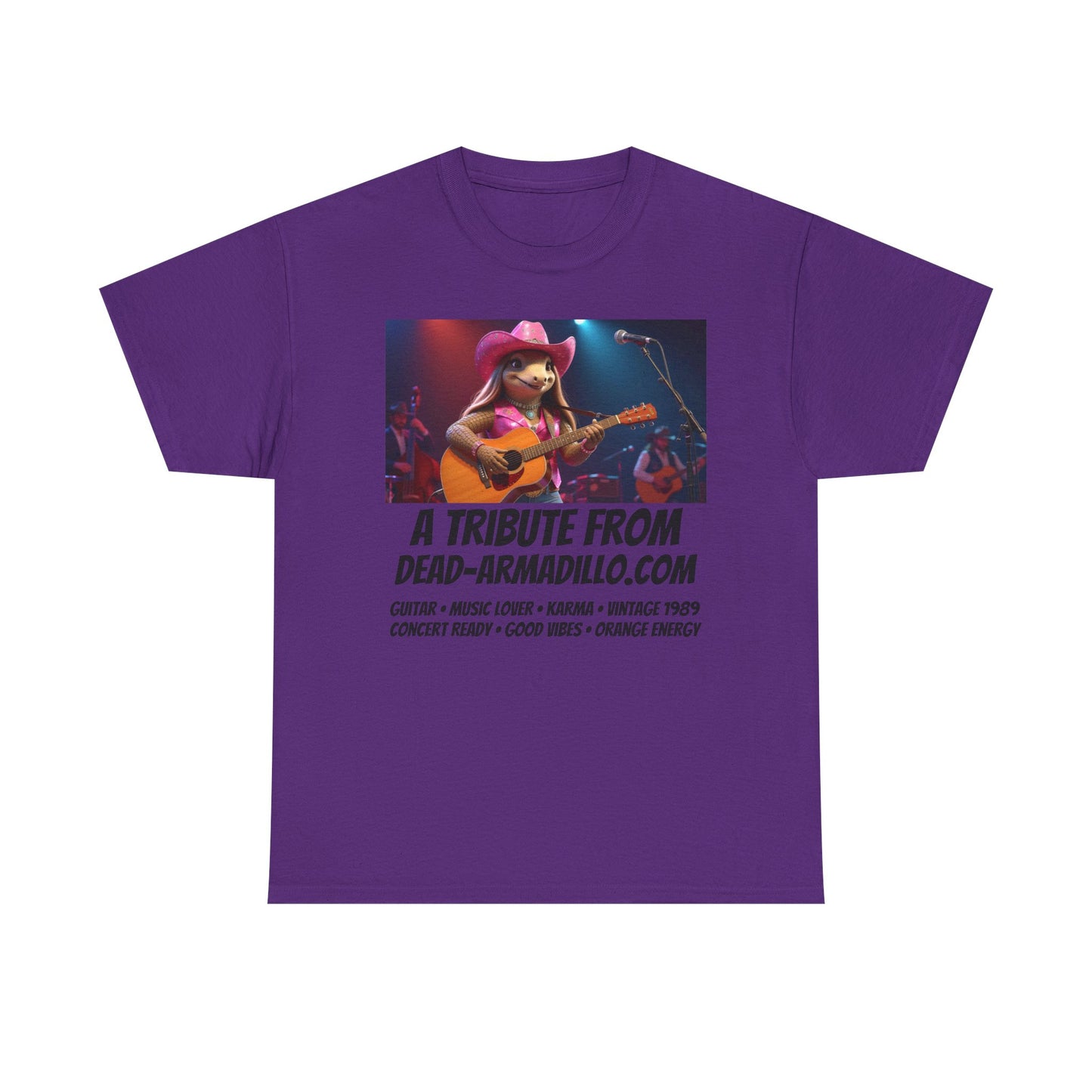 "Armadillo playing the Guitar | Tribute | Karma | Swifties | World Tour | Orange | Fun Graphic Design | Perfect for Casual Wear | Music Lovers | Concerts | Gift for Friends"