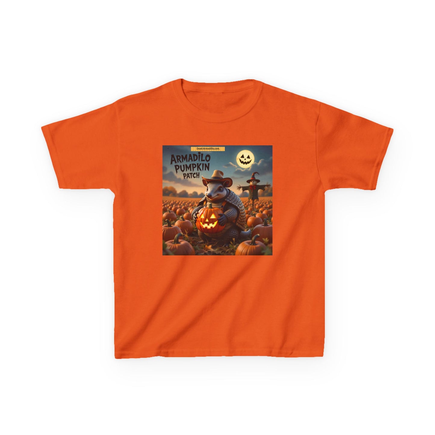 "Halloween Armadillo Pumpkin Kids Tee | Halloween Shirt | Kids Spooky Tee | Fall Clothing | Halloween Costume Shirt"