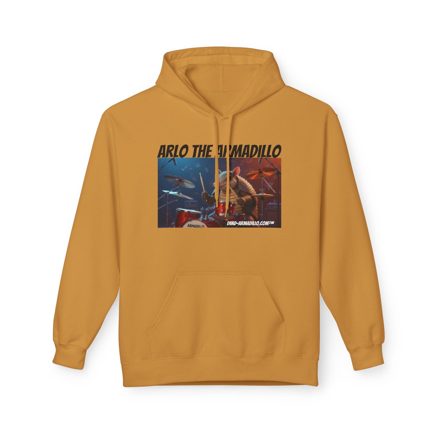 Arlo the Armadillo | Official Mascot of  Dead-Armadillo.com™  | Unisex Midweight Softstyle Fleece Hoodie | Quirky Whimsical