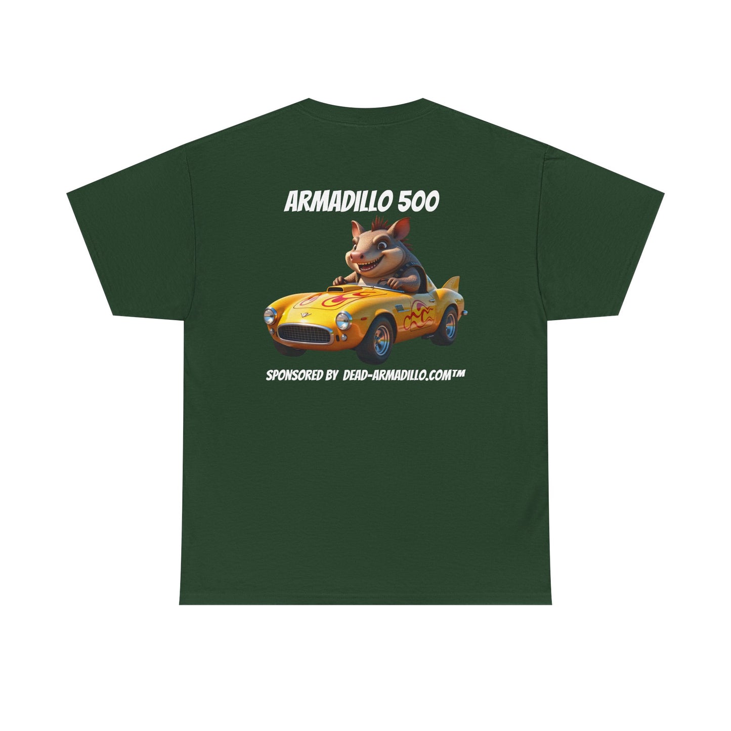 Dead-Armadillo.com | Car Racing Team | 2 Sided Tee Shirt | in White Font