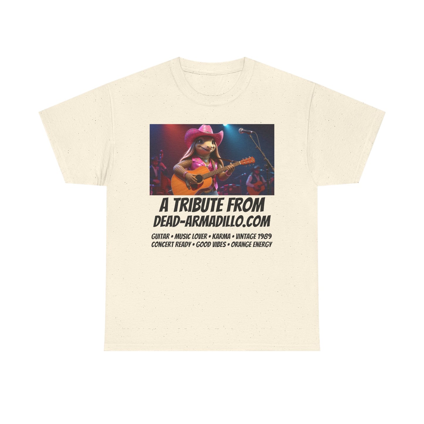"Armadillo playing the Guitar | Tribute | Karma | Swifties | World Tour | Orange | Fun Graphic Design | Perfect for Casual Wear | Music Lovers | Concerts | Gift for Friends"