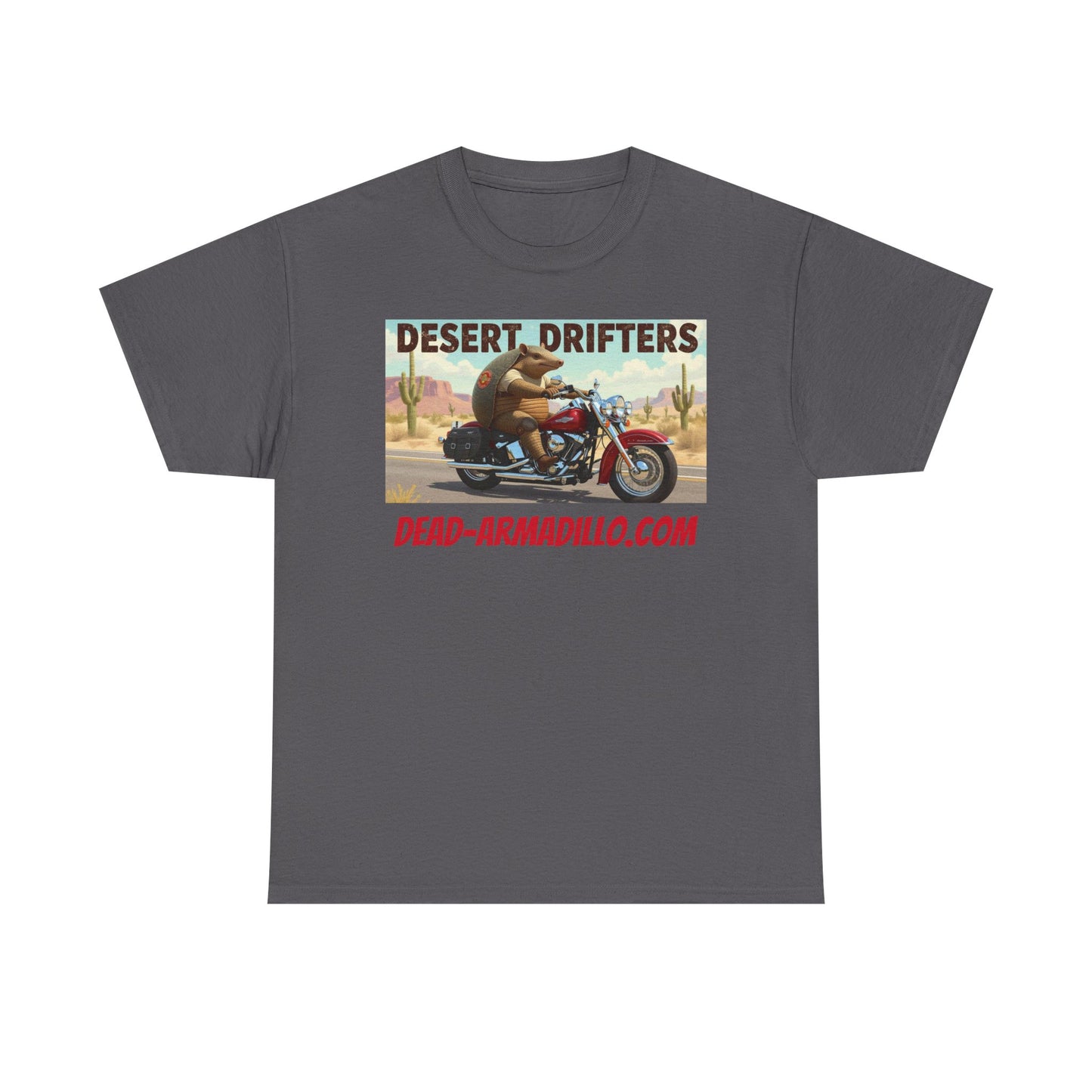 Desert Drifters Armadillo Biker T-Shirt | Harley Road Warrior | Dead-Armadillo.com